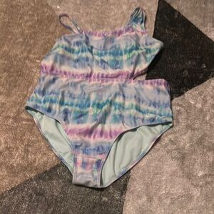 Wonder Nation Kids Swim One Piece - Blue and Purple Tie-Dye